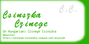 csinszka czinege business card